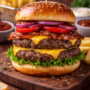 1 Hamburguesa doble Carne al Barril 240g (fines de semana V-S-D)