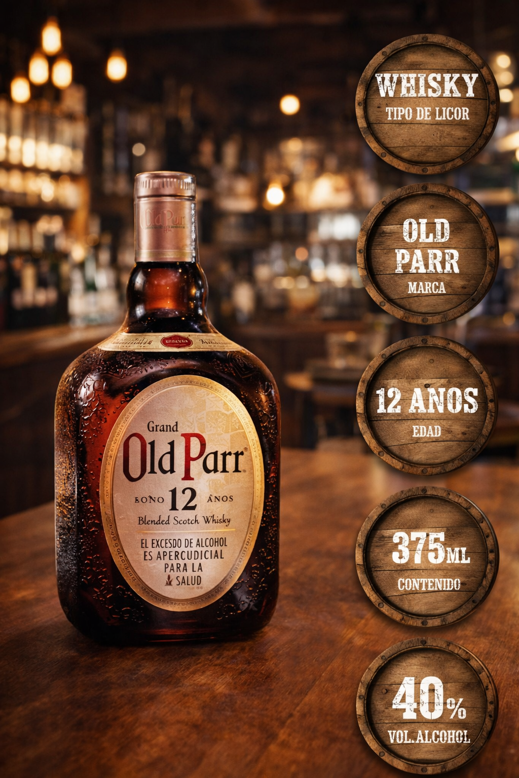 Whisky Old Parr 375 ml Al clima