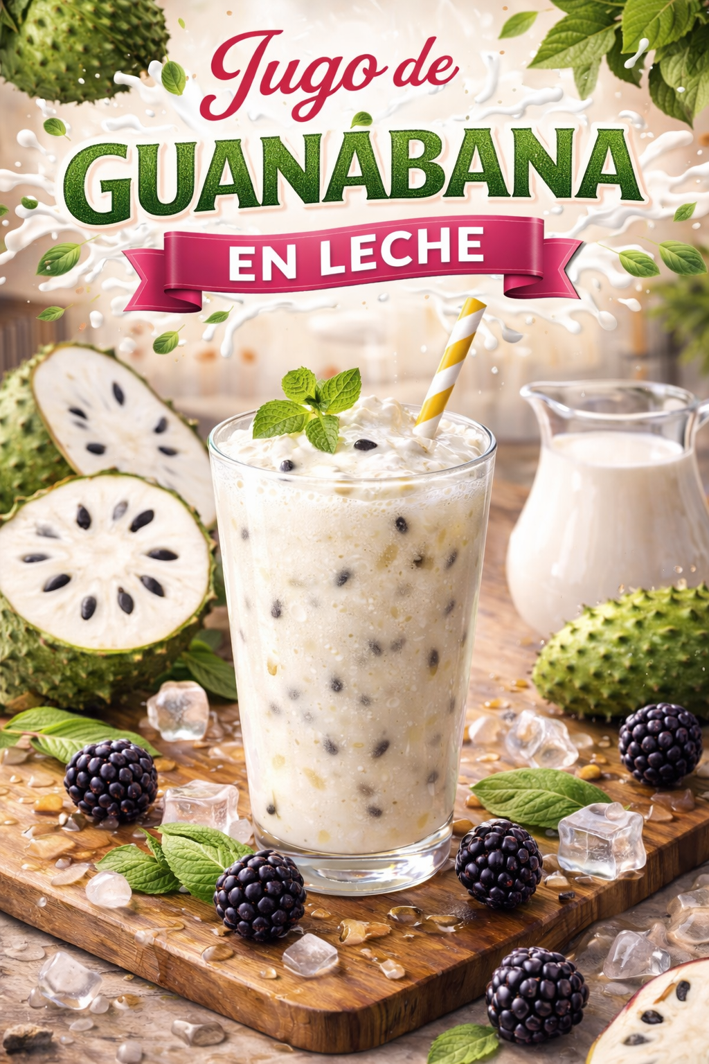 Jugo Guanabana en Leche